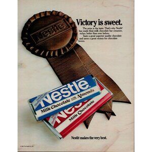 1984 Nestle Chocolate Bars Vintage Print Ad (L8)